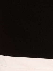 Liv Foster Strapless Dress With Contrasting Bow Hem In Black Ivory