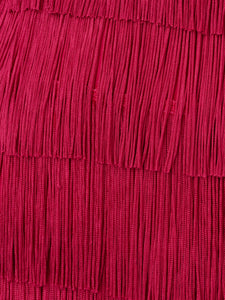 Liv Foster Strapless Fringe Cocktail Dress In Rich Magenta