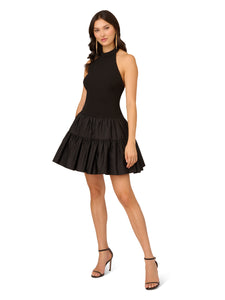 Liv Foster Liv Foster Stretch Crepe Halter Dress With Tutu Skirt In Black