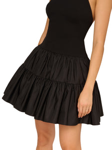 Liv Foster Liv Foster Stretch Crepe Halter Dress With Tutu Skirt In Black